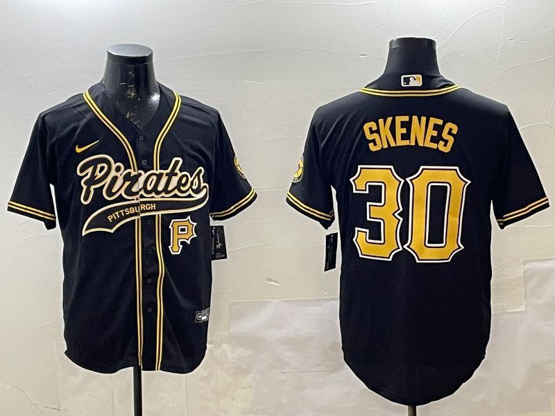 Men Pittsburgh Pirates #30 Skenes Black Joint Name Nike 2025 MLB Jersey style 6->pittsburgh pirates->MLB Jersey